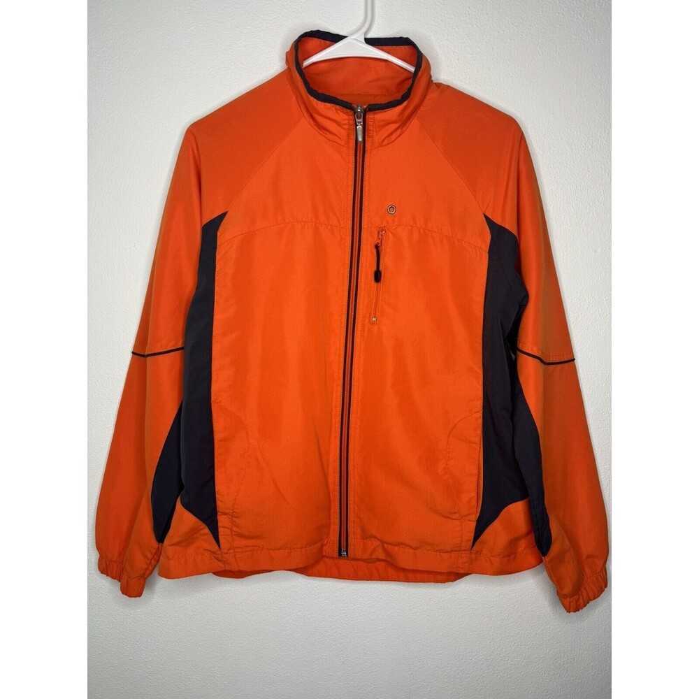 Danskin Now Women's Orange and Bla Windbreaker Jacket Mesh Lined Size M (8/10)